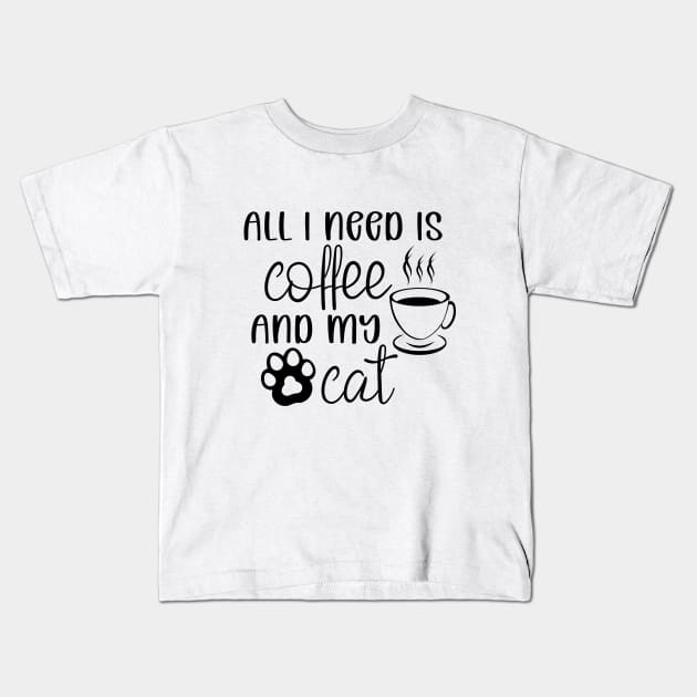 All I need is Coffee and My Cat Kids T-Shirt by Zombie Girls Design